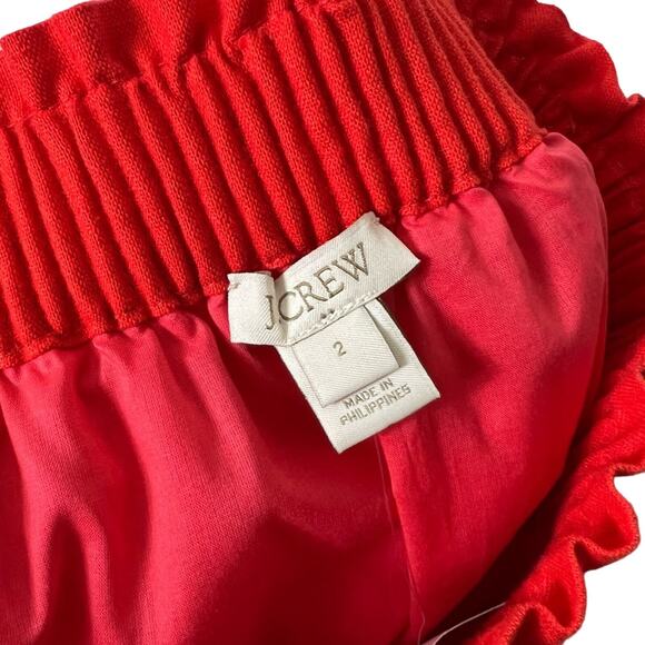 J. CREW ORANGE COTTON LINEN ELASTIC WAIST SKIRT BRAND NEW SIZE 2 - Picture 3 of 4